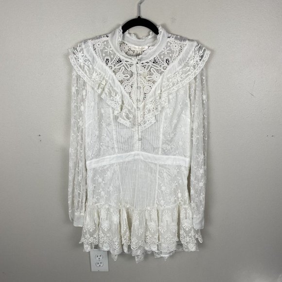 LoveShackFancy Dresses & Skirts - LoveShackFancy Trisha Mini Dress True White Brand New With Tag $495 Size 12 New